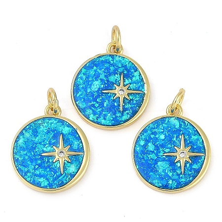 Rack Plating Brass Micro Pave Clear Cubic Zirconia Pendants KK-U032-18G-1