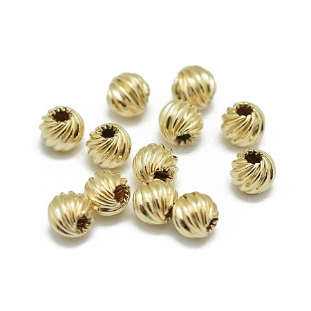 Yellow Gold Filled Corrugated Beads KK-L183-034C-1