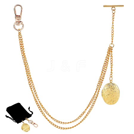 Aluminum Chain & Iron Clip Pocket Watch Chain HJEW-PH02067-1