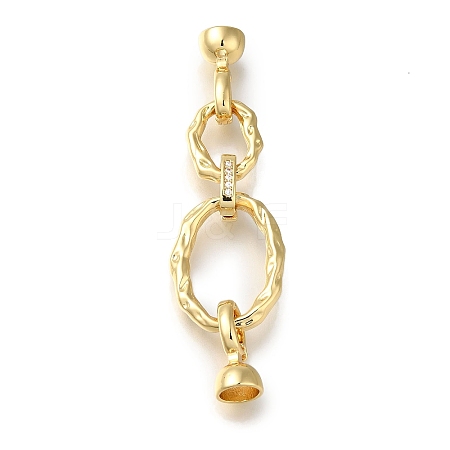 Brass Micro Pave Clear Cubic Zirconia Fold Over Clasps LS-KK-H480-26G-1