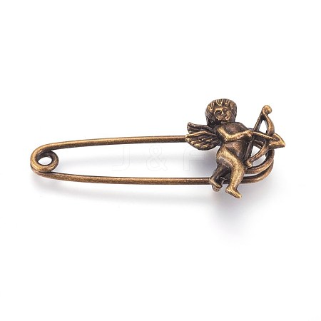 Tibetan Style Alloy Safety Brooch JEWB-WH0008-12AB-1