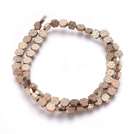 Electroplated Non-magnetic Synthetic Hematite Beads Strands G-P392-G09-1