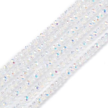 Transparent Electroplate Glass Beads Strands EGLA-F156-AB06-1