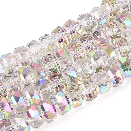 Electroplate Transparent Glass Beads Strands EGLA-N022-04A-D18-1