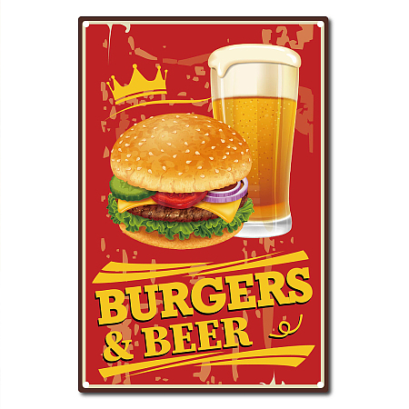 Vintage Metal Tin Sign AJEW-WH0157-034-1