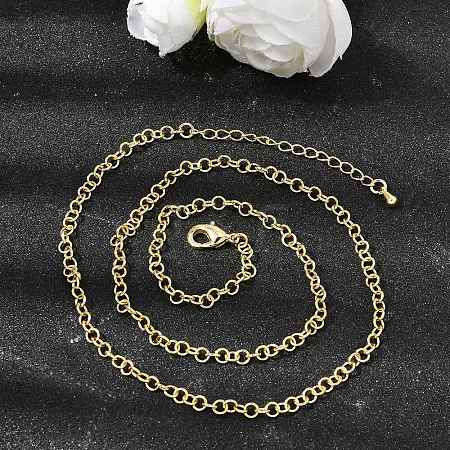 3.5MM Brass Rolo Chain Necklaces for Women NJEW-F366-02B-1