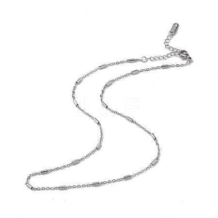 Non-Tarnish 304 Stainless Steel Column Link Chain Necklace for Men Women NJEW-K245-019E-1