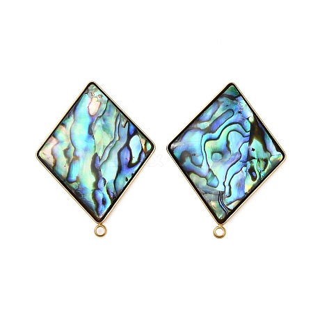 304 Stainless Steel Pave Natural Paua Shell Stud Earring Findings STAS-Z125-05G-1
