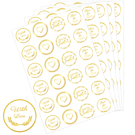 Word Gold Foil Self-adhesive Stickers DIY-WH20001-13H-1