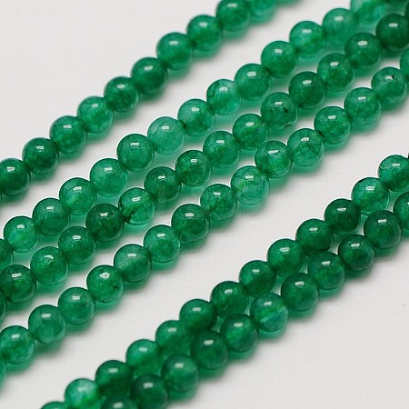 Natural White Jade Round Bead Strands G-A130-3mm-F10-1