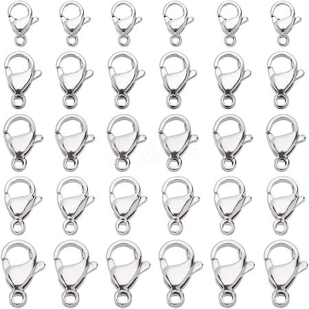 Unicraftale 50Pcs 5 Style Stainless Steel Lobster Claw Clasps STAS-UN0029-87-1