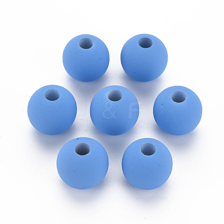 Rubberized Style Acrylic Beads MACR-T042-04A-01A-1