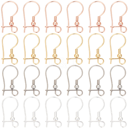 48Pcs 4 Colors 316L Surgical Stainless Steel Hoop Earring Findings STAS-SC0008-51-1