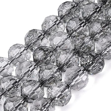 Crackle Transparent Glass Beads Strands GLAA-N068-06A-01-1
