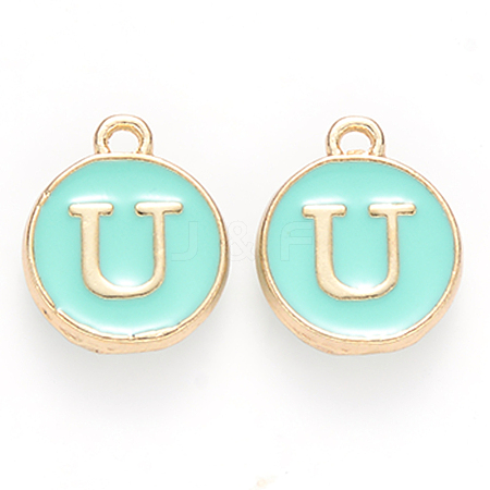 Golden Plated Alloy Enamel Charms ENAM-S118-05U-1