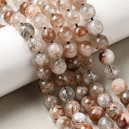 Natural Black Gold Rutilated Quartz Beads Strands G-D359-A02-8mm-1