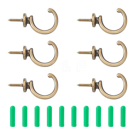 16Pcs 2 Style Zinc Alloy Hook Hanger FIND-SW0001-04AB-1