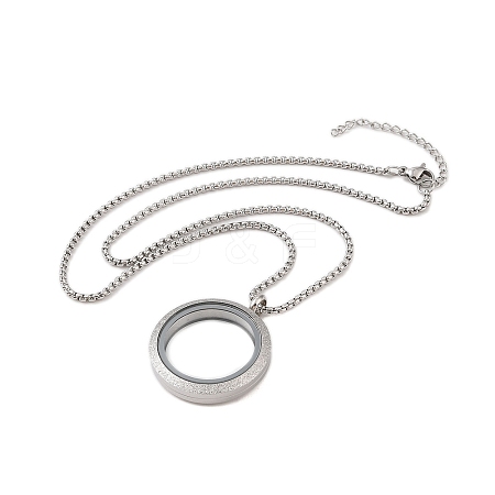 Non-Tarnish Vacuum Plating 304 Stainless Steel Ring Pendant Necklaces NJEW-N055-22B-P-1