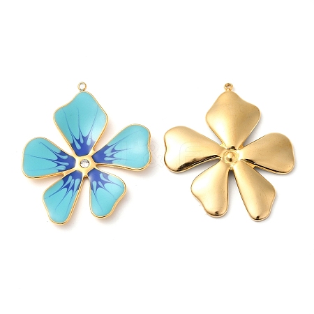 304 Stainless Steel Enamel Pendants STAS-K256-15G-02-1