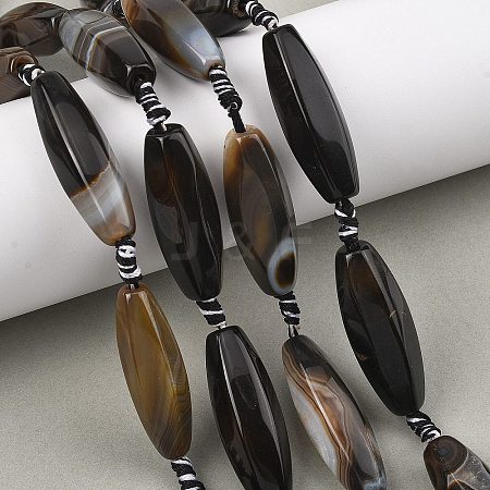 Natural Banded Agate Beads Strands GG-T001-01A-1