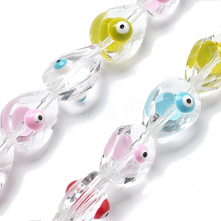 Handmade Evil Eye Lampwork Beads Strands LAMP-F035-15A-1