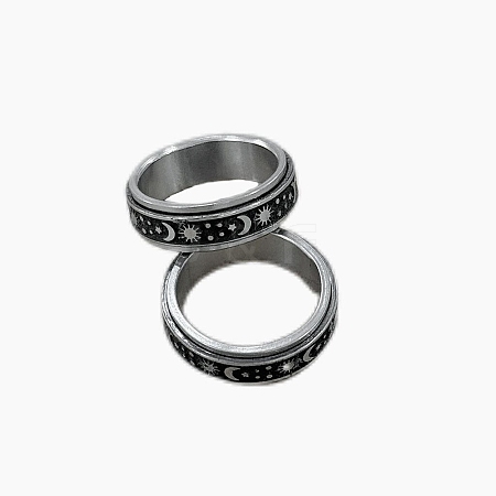 201 Stainless Steel Rotating Fidget Band Ring MATO-PW0001-059D-05-1