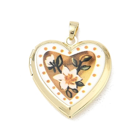 Printed Brass Locket Pendants KK-CBA9B3D-01G-01-1