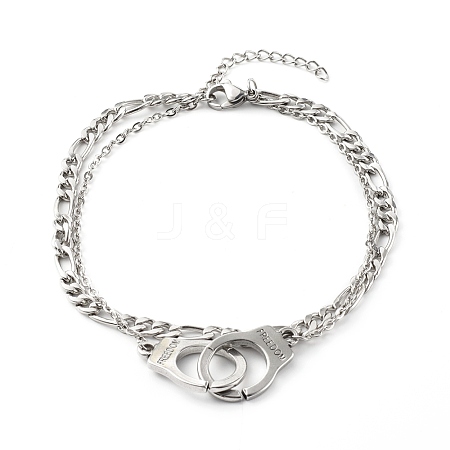 304 Stainless Steel Multi-strand Anklets AJEW-AN00436-01-1