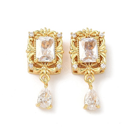 Brass Micro Pave Cubic Zirconia Beads KK-Z139-03G-02-1