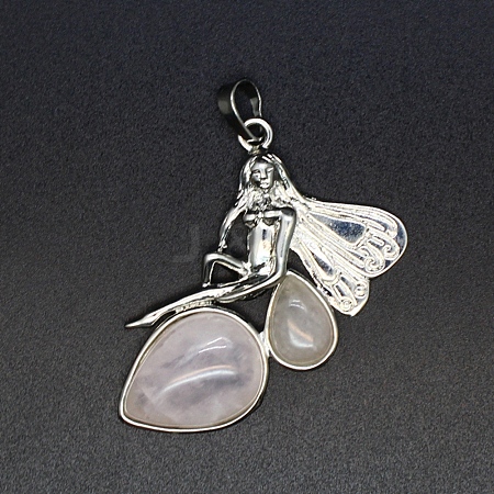 Natural Rose Quartz Pendants PW-WG23DAF-02-1