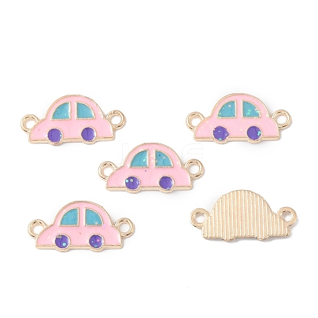 Alloy Pink Enamel Connector Charms ENAM-CJC0019-01F-1