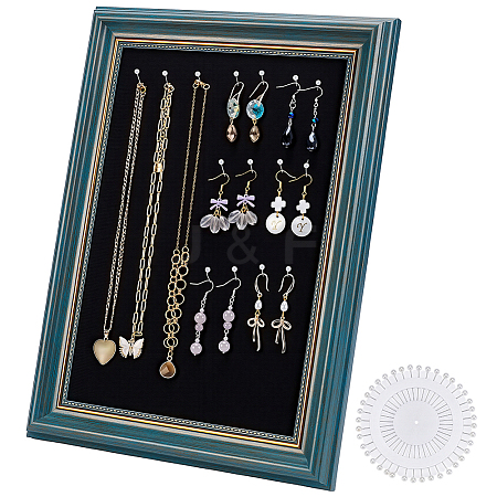1Pc Photo Frame Plastic Earring Display Stands with Foam Liner and Needles EDIS-WA0001-01-1