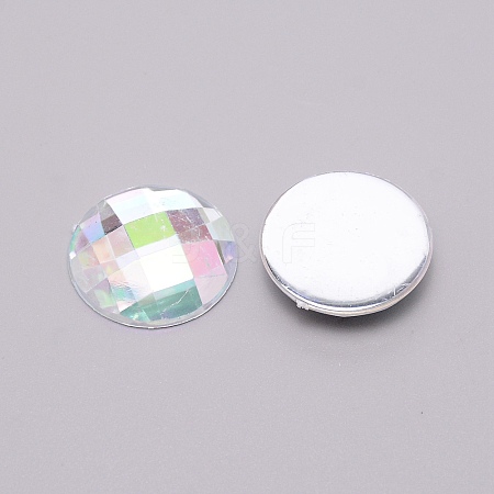 Acrylic Faceted Cabochons LS-OACR-WH0025-11A-1