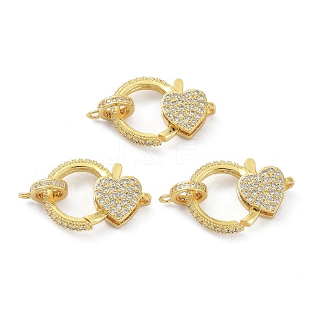 Brass Clear Cubic Zirconia Lobster Claw Clasps KK-B046-03G-1