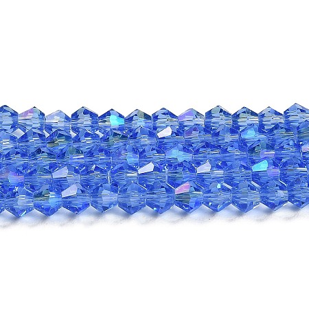 Transparent Electroplate Glass Beads Strands EGLA-A039-T6mm-L07-1
