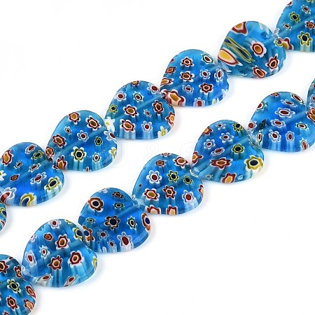Handmade Millefiori Glass Beads Strands LAMP-T021-29C-1