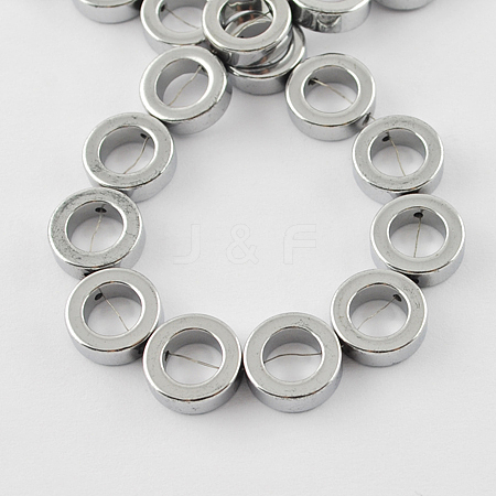 Electroplated Non-magnetic Synthetic Hematite Beads Strands G-Q880-10mm-3-1