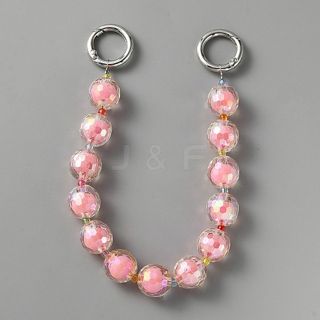 Beads in Beads Style Faceted Acrylic Chain Bag Straps PURS-WH0001-52B-1