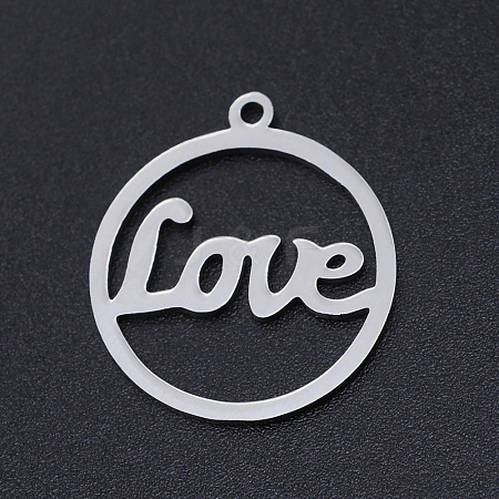 Non-Tarnish 201 Stainless Steel Laser Cut Pendants STAS-S105-T902-1-1