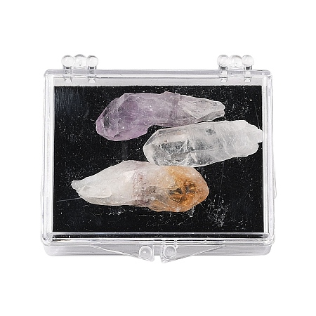 Nuggets Raw Natural Quartz Crystal & Amethyst & Yellow Quartz Collections AJEW-Q152-05-1