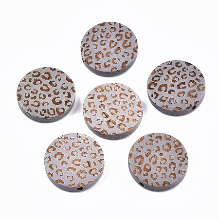 Painted Natural Wood Beads WOOD-T021-49B-04-1