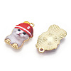 Printed Light Gold Tone Alloy Pendants LS-ENAM-N056-208F-1