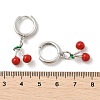 Cherry Brass Enamel Hoop Earrings EJEW-M077-14P-02-3