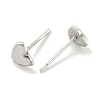 Rack Plated Heart Brass Stud Earrings for Women EJEW-Z048-08P-2