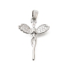 Brass Clear Cubic Zirconia Pendants KK-B187-20P-1