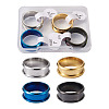 4 Colors Stainless Steel Grooved Finger Ring Settings STAS-TA0001-26A-2