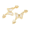 Brass Micro Pave Cubic Zirconia Connector Charms CU-CBACDF6-01G-12-2
