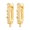 Brass Micro Pave Clear Cubic Zirconia Hoop Earrings Findings KK-K340-33G-1