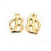 Golden Plated Alloy Letter Pendants X-PALLOY-J718-01G-B-1