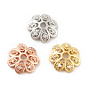 Brass Micro Pave Clear Cubic Zirconia Bead Caps KK-G425-05B-1